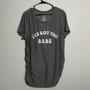 Time and Tru I've Got You Babe Gray T-Shirt Size XL Maternity